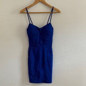 Chic Royal Blue Spaghetti Strap Mini Dress